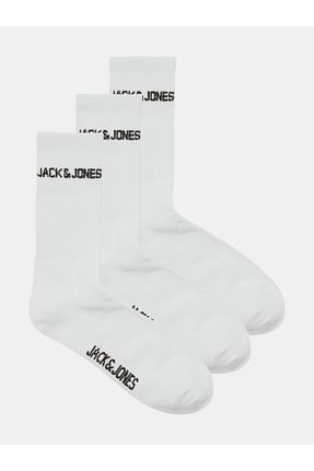 جوراب سفید مردانه پنبه - الاستین Jack & Jones - کد 844888253