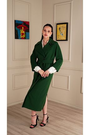 پالتو پشمی سبز زنانه اسلیم Kent - کد 844889301