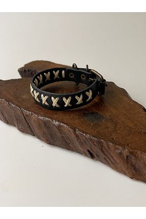 دستبند جواهر مشکی زنانه چرم خالص Rupen Kraft - کد 800902795