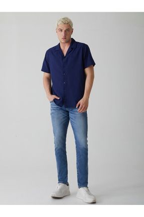شلوار جین آبی مردانه پاچه تنگ فاق افتاده جین اسلیم استاندارد کد 98764841