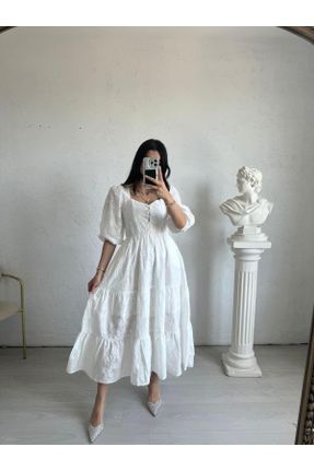 لباس سفید زنانه بافتنی رگولار کد 834485853