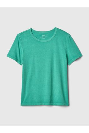 تی شرت سبز زنانه رگولار یقه گرد بیسیک کد 809866589