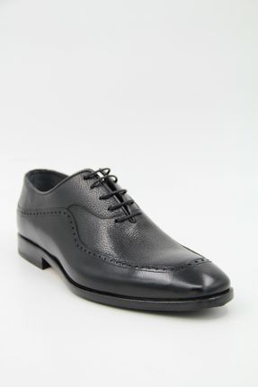 کفش کلاسیک مشکی مردانه چرم طبیعی پاشنه کوتاه ( 4 - 1 cm ) پاشنه ساده کد 775452679