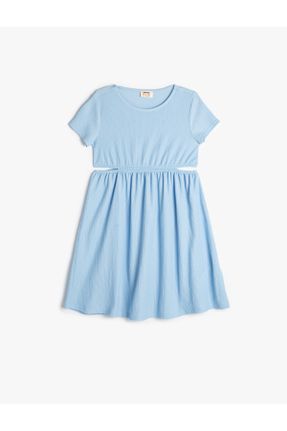 لباس آبی بچه گانه بافت رگولار آستین-کوتاه بیسیک کد 841911968