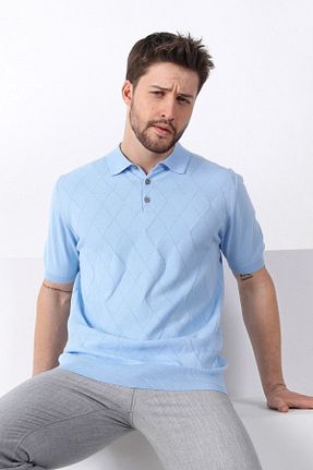 پولوشرت آبی مردانه پنبه ای Ferraro - کد 92551734