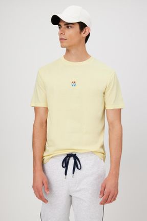 تی شرت زرد مردانه ریلکس کد 674295629