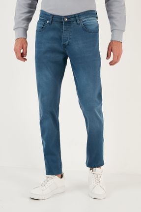 شلوار جین آبی مردانه پاچه ساده پنبه (نخی) کد 778498187