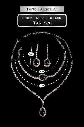 ست جواهر مشکی زنانه روکش نقره 3