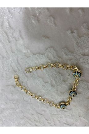 دستبند جواهر طلائی زنانه برنز کد 790895016