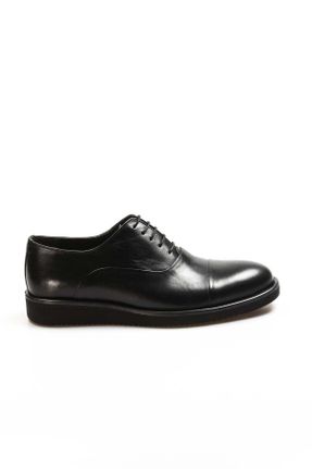 کفش کلاسیک مشکی مردانه چرم طبیعی پاشنه کوتاه ( 4 - 1 cm ) پاشنه ساده کد 55906734