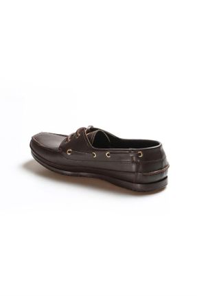 کفش لوفر قهوه ای مردانه چرم طبیعی پاشنه کوتاه ( 4 - 1 cm ) کد 47098801