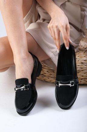 کفش آکسفورد مشکی زنانه چرم مصنوعی پاشنه کوتاه ( 4 - 1 cm ) کد 145690070