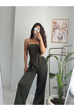 ست بالاتنه و پائین تنه خاکی زنانه بافتنی RaVe Collection - کد 844583820