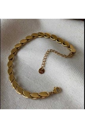 دستبند استیل طلائی زنانه فولاد ( استیل ) کد 760473143