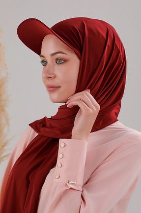 کلاه شنای حجاب زرشکی زنانه Melodi Scarf - کد 844616119