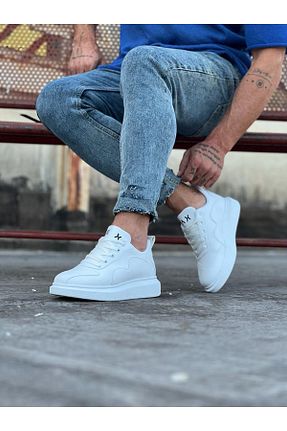 کفش اسنیکر سفید مردانه بند دار Rozero Shoes - کد 844614566