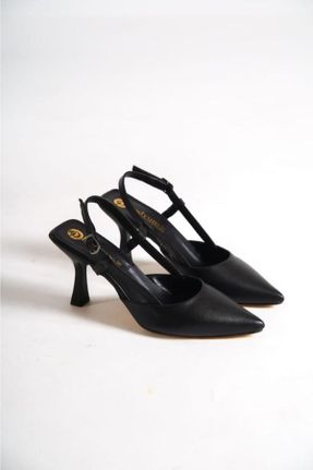 کفش پاشنه بلند کلاسیک مشکی زنانه چرم مصنوعی پاشنه نازک پاشنه متوسط ( 5 - 9 cm ) کد 704438508