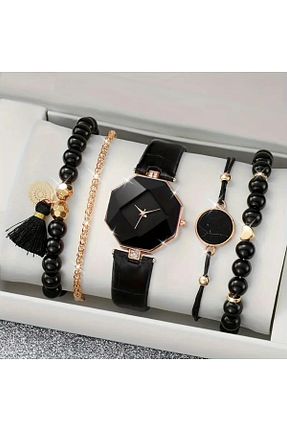 ست ساعت مچی مشکی زنانه استل (فولاد) qualityworld - کد 844666643