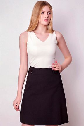 دامن مشکی زنانه پنبه ای MissThetis - کد 808757108