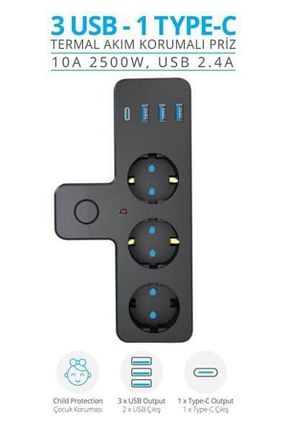 کابل افزودنی پریز گروهی مشکی 3 The Wlue - کد 839361438