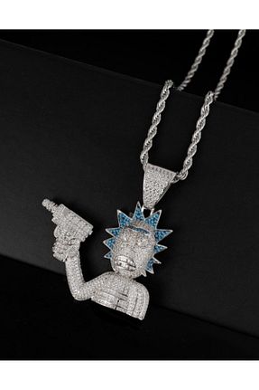 گردنبند جواهر رنگی مردانه روکش طلا No Future - کد 261682275