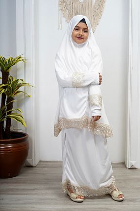 لباس حجاب سفید بچه گانه Relaxed Kutay Collection - کد 839474886