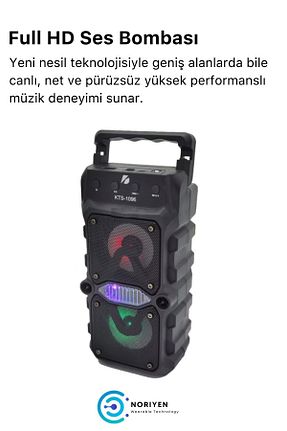 اسپیکر بلوتوث مشکی Noriyen - کد 806223607