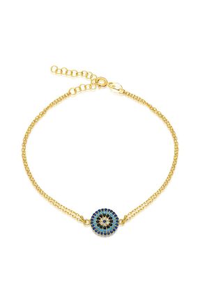 دستبند نقره طلائی زنانه 925 عیار nevamkuyumculuk - کد 844805266