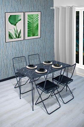 ست میز آشپزخانه مشکی فلزی NUR METAL - کد 817406251
