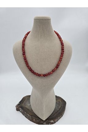 گردنبند جواهر قرمز زنانه سنگ طبیعی NBS Beautiful Naturel Stones - کد 844851102