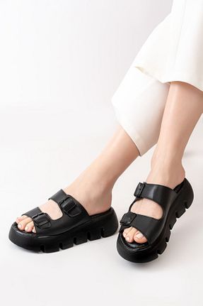 دمپائی مشکی زنانه چرم مصنوعی asmi shoes - کد 809464151