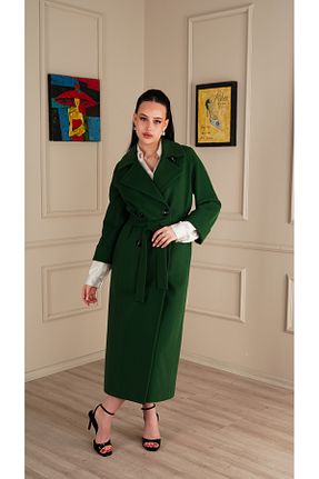 پالتو پشمی سبز زنانه اسلیم Kent - کد 844889301