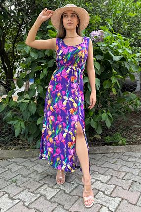 لباس بنفش زنانه بافتنی GÜLSELİ - کد 844887825