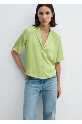 پیراهن سبز زنانه رگولار پارچه نساجی کد 822181993