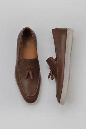 کفش لوفر قهوه ای مردانه پاشنه کوتاه ( 4 - 1 cm ) کد 774836149