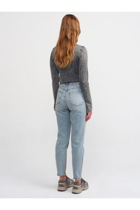شلوار جین سبز زنانه فاق بلند جین استاندارد کد 805734070