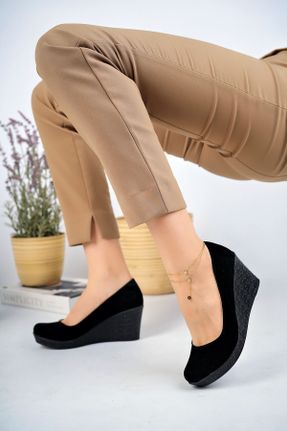کفش پاشنه بلند پر مشکی زنانه پاشنه متوسط ( 5 - 9 cm ) جیر پاشنه پر کد 664488776