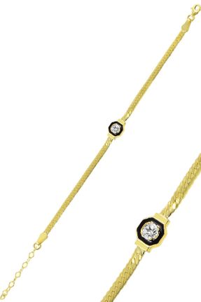 دستبند نقره طلائی زنانه کد 32212744