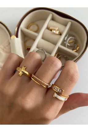 انگشتر جواهر طلائی زنانه روکش طلا کد 431643668