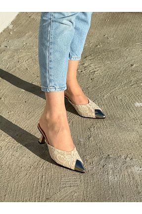 کفش مجلسی بژ زنانه چرم مصنوعی moderno shoes - کد 842957579