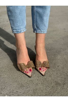 کفش مجلسی طلائی زنانه چرم لاکی moderno shoes - کد 843198278