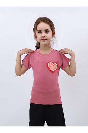تیشرت صورتی بچه گانه یقه گرد Butik - کد 845085160