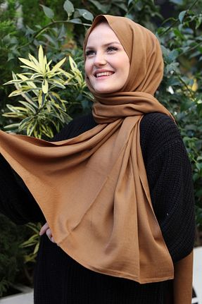 شال قهوه ای زنانه پنبه ای Stella - کد 40526288