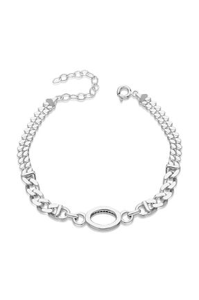 دستبند نقره طلائی زنانه 925 عیار nevamkuyumculuk - کد 845092207
