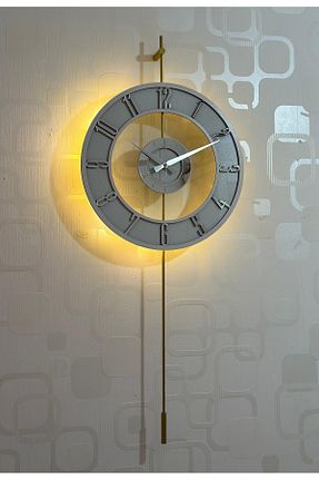 ساعت دیواری طوسی 40 x 90 Pey Aksesuar - کد 845089141