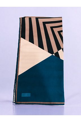 روسری آبی پلی استر Akel - کد 845095163
