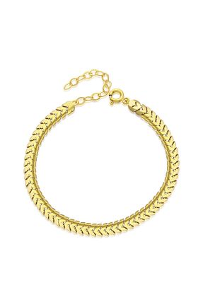 دستبند نقره طلائی زنانه 925 عیار nevamkuyumculuk - کد 845087846