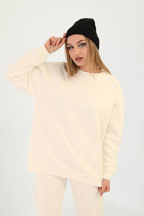 سوئیشرت بژ زنانه ساده YAKAMEL - کد 820281814