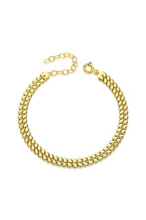 دستبند نقره طلائی زنانه 925 عیار nevamkuyumculuk - کد 845097933