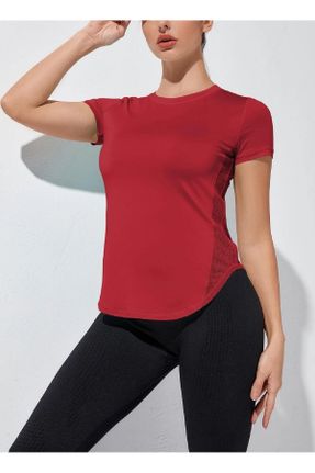 تی شرت قرمز زنانه ریلکس پلی استر قابلیت خشک شدن سریع کد 836171120